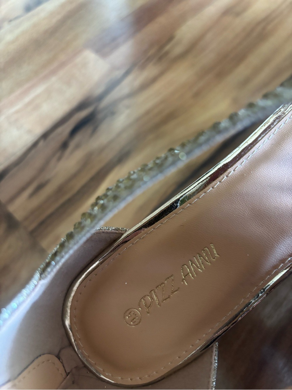Gold Sparkle Wedge Sandals Women Size 9.5 - Picture 11 of 11